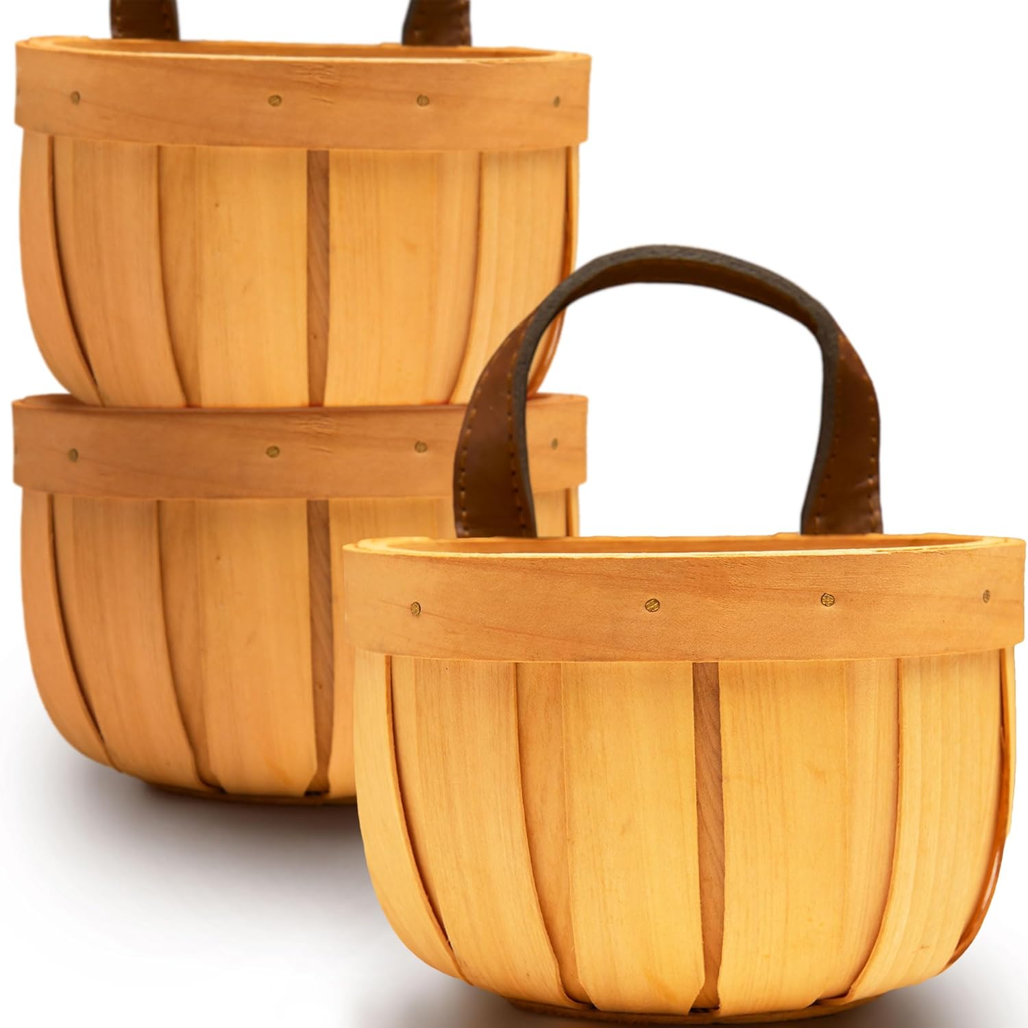 Small Half Round Handwoven Natural Woodchip Decorative