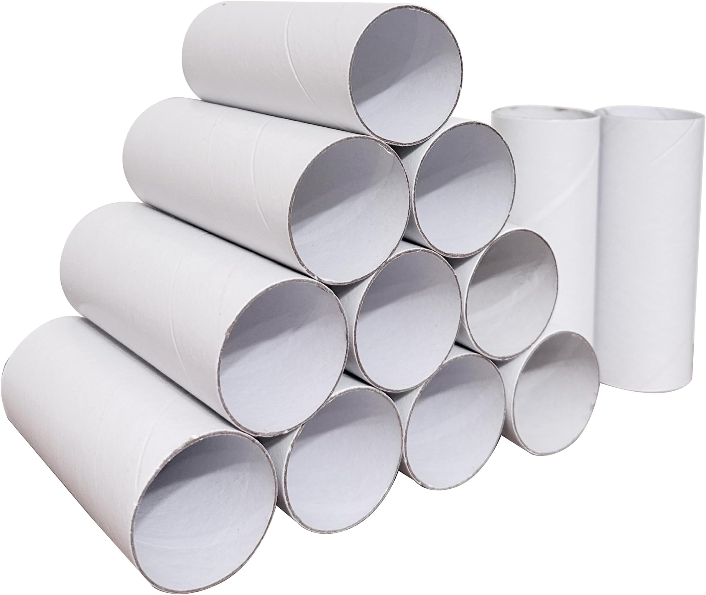 Craft Rolls Cardboard Tubes - 30 Pack White Cardboard Tubes for DIY, Classrooms, Dioramas, 1.7 x 3.95 Inches