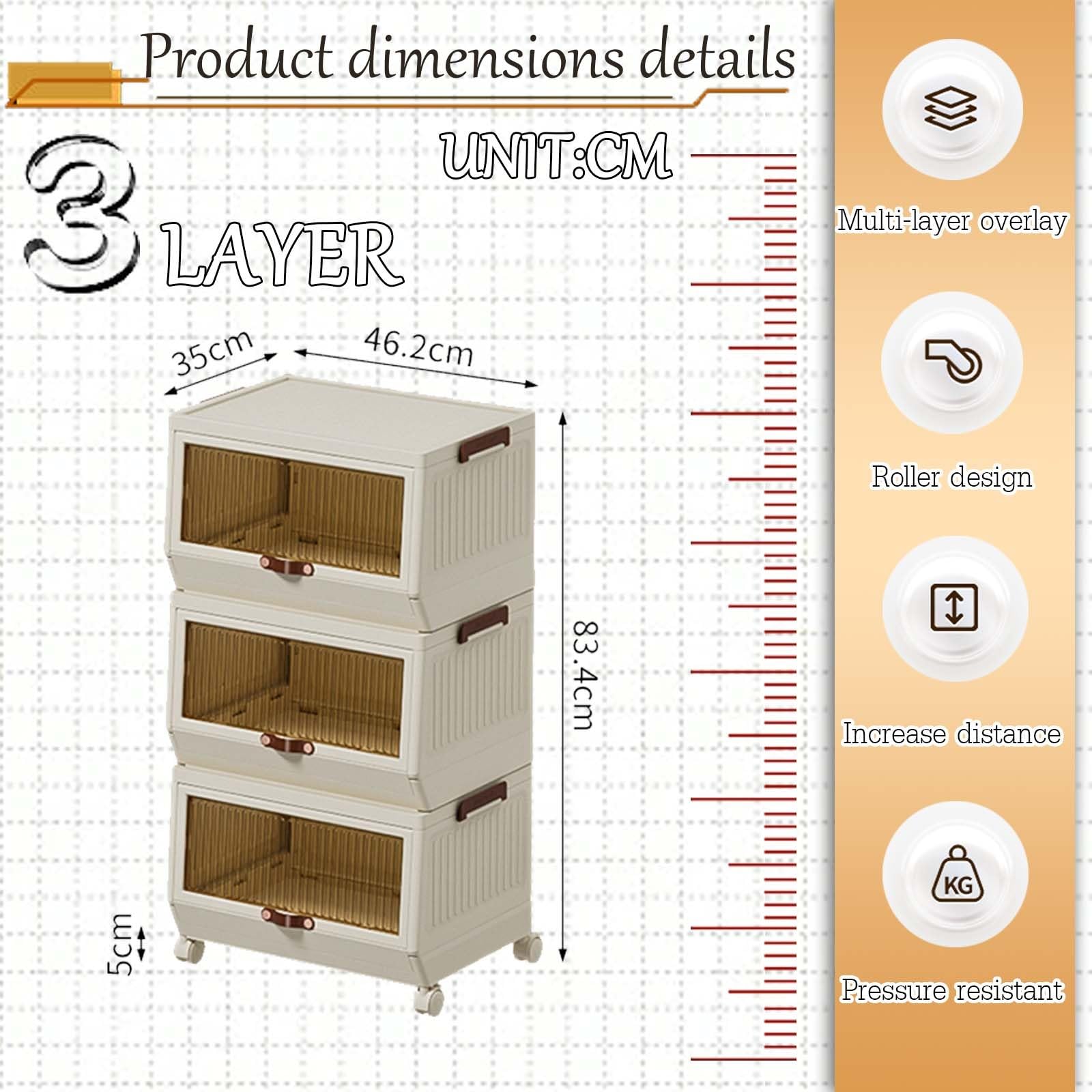 Scatole Di Archiviazione Pieghevoli, Scatole Di Archiviazione Con Coperchi, Contenitori Mobili Pieghevoli Per Giocattoli E Vestiti, Cassettiera In Plastica Per Organizzare Abiti/giocattoli/libri ( Col