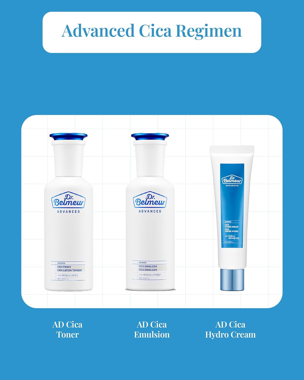 DR. BELMEUR Advanced Cica Hydro Cream Special Set (2fl oz*2, Pack of 2) - Soothing, Barrier-Strengthening Face Moisturizer for Sensitive Skin. Korean Skin Care. Centella Asiatica