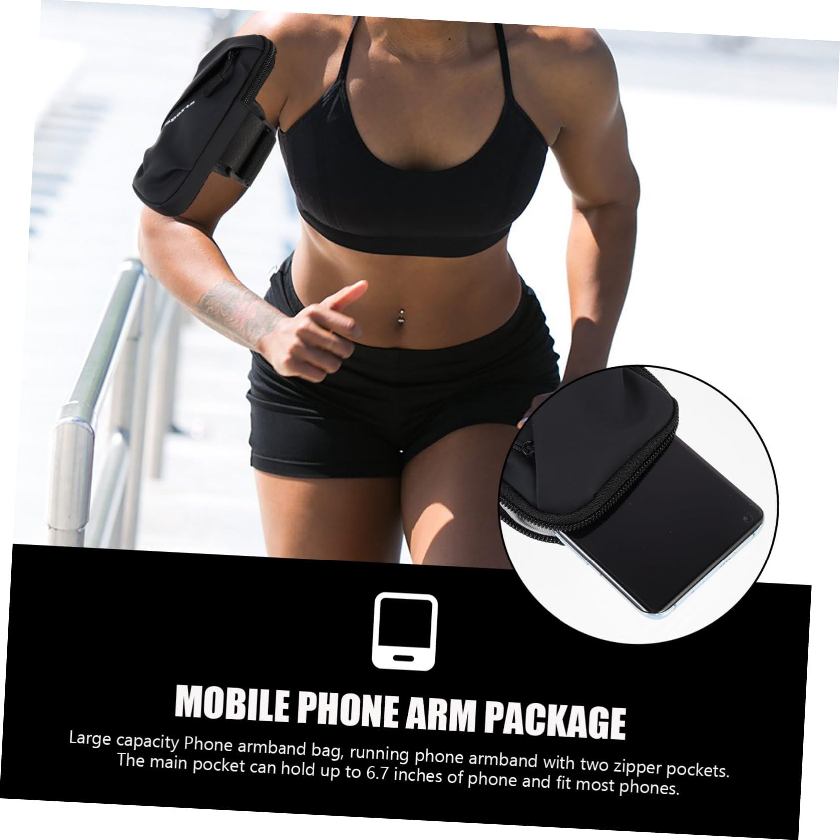 DOITOOL 4pezzi Brassard Per Smartphone Braccio Elasticizzata All Per Jogging e Fitness Protezione Design e
