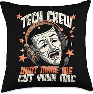 Funny Theater Tech Crew Theatre Musical Sound Guy Gif Throw Pillow