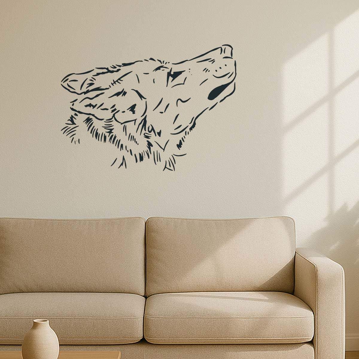 Azeeda 'Wolf's Head' Reusable Stencil – Durable Decorative Template for Painting and Spraying on Walls, Tiles, Wood, Fabric & Craft Projects - XXL (A2) (WS00016137)