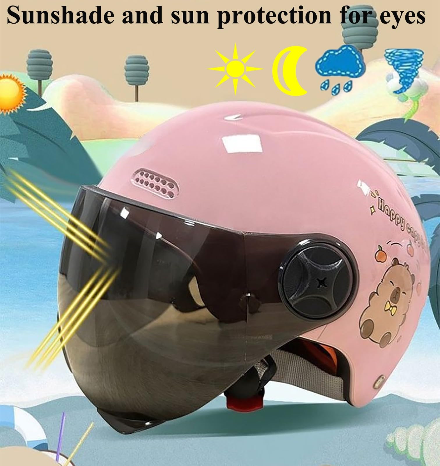 Kask rowerowy dla dzieci w wieku 3-12 lat, dla chłopców i dziewczynek, kask rowerowy na każdą pogodę, lekki i oddychający design