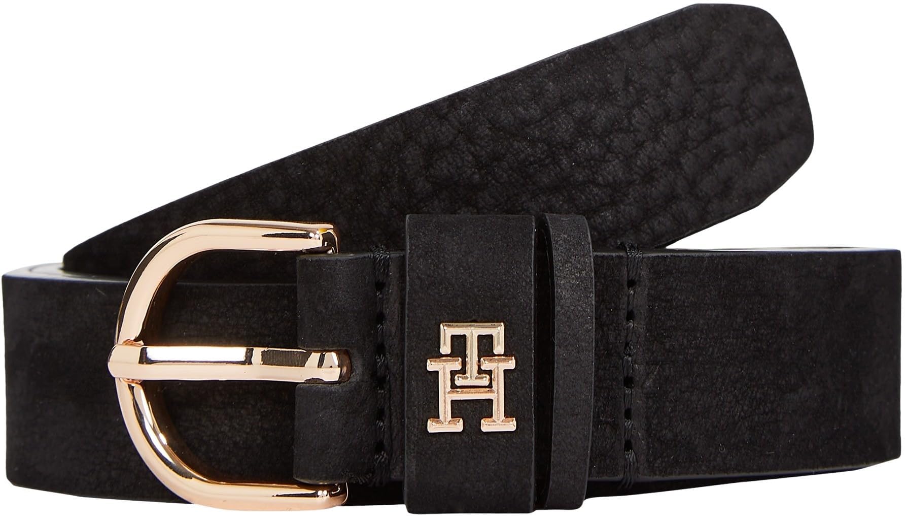 Tommy Hilfiger Women’s 2.5 cm Essential Effortless Nubuck Leather Belt, Black (Black), 29.5 inches