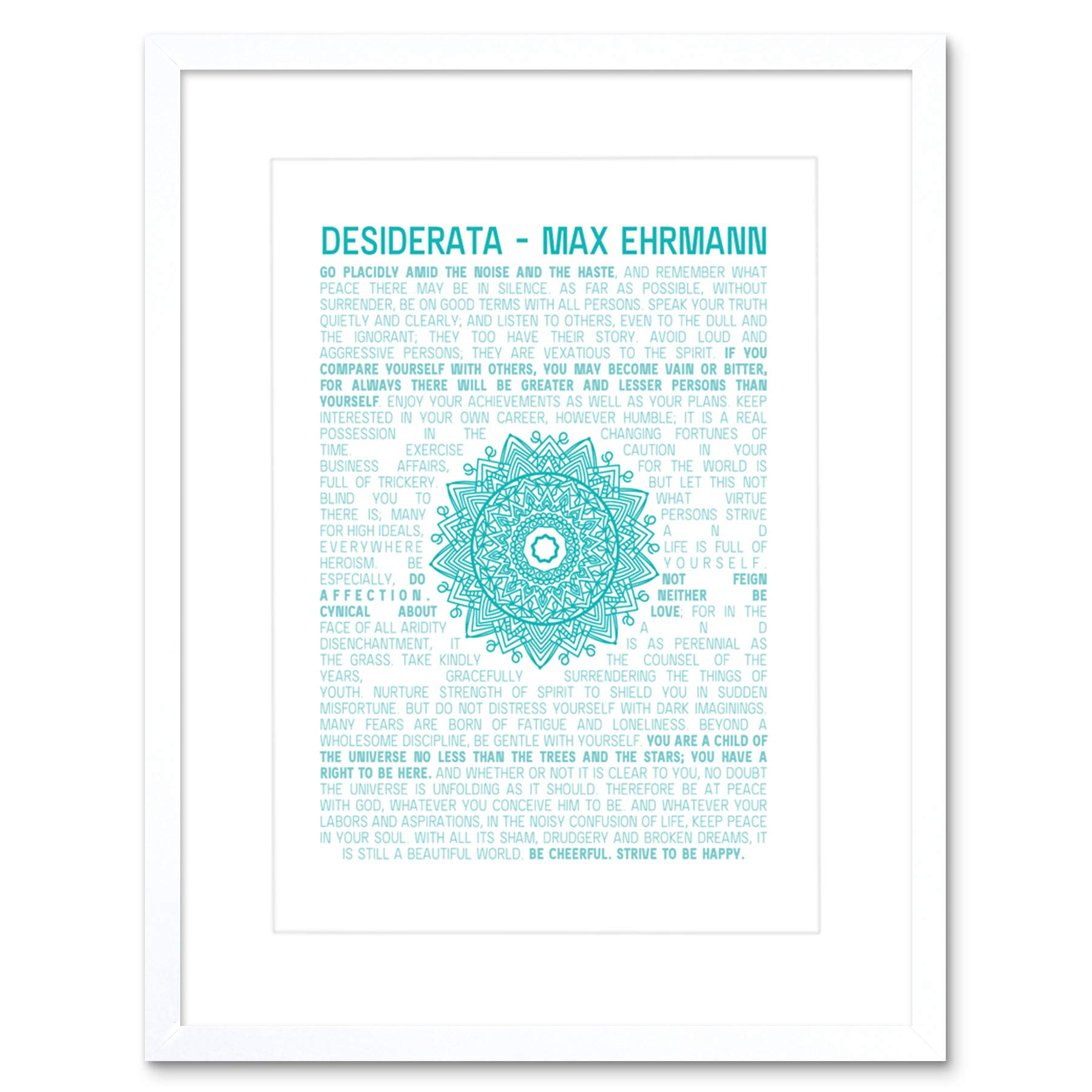 Desiderata Mandala Ehrmann Typography Framed Wall Art Print