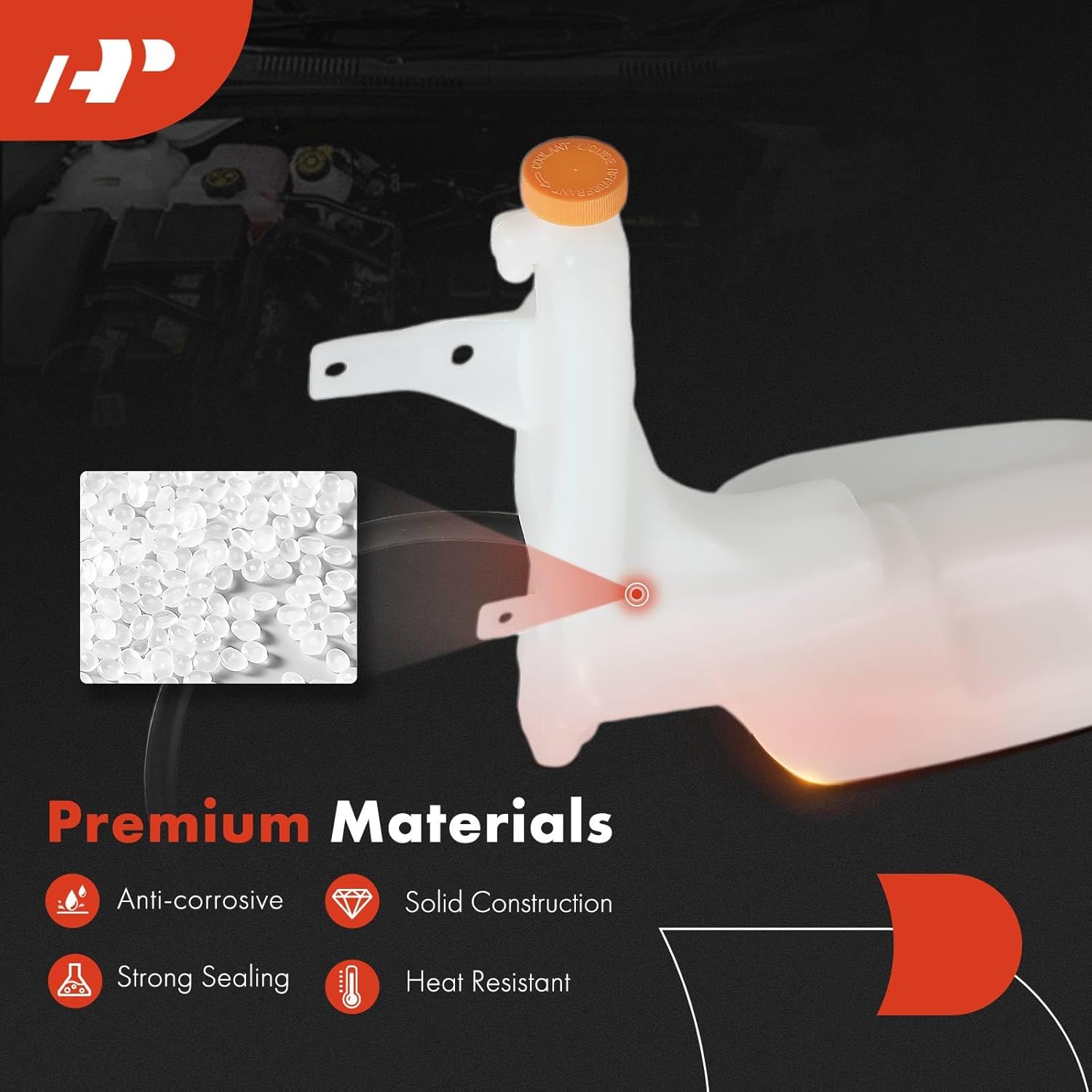 A-Premium Engine Coolant Overflow Recovery Reservoir Tank [with Cap & Hose] Compatible with Nissan Pathfinder 2001-2004 & Infiniti QX4 2001-2003, 3.5L - Front Side