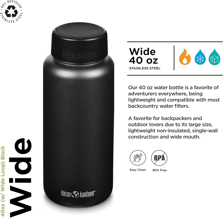 Amazon.com: Klean Kanteen Wide Mouth Single Wall Stainless Steel Amazon.com: Klean Kanteen Wide Mouth Single Wall Stainless Steel