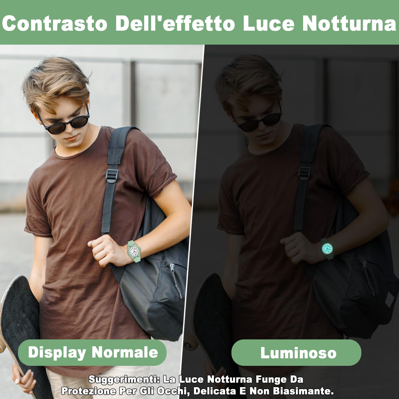TENOCK Orologio Da Polso Sportivo Da Donna Analogico Al Quarzo 50 M Impermeabile Con Luce Notturna Per Abbinamenti Casual O Attività Sportive