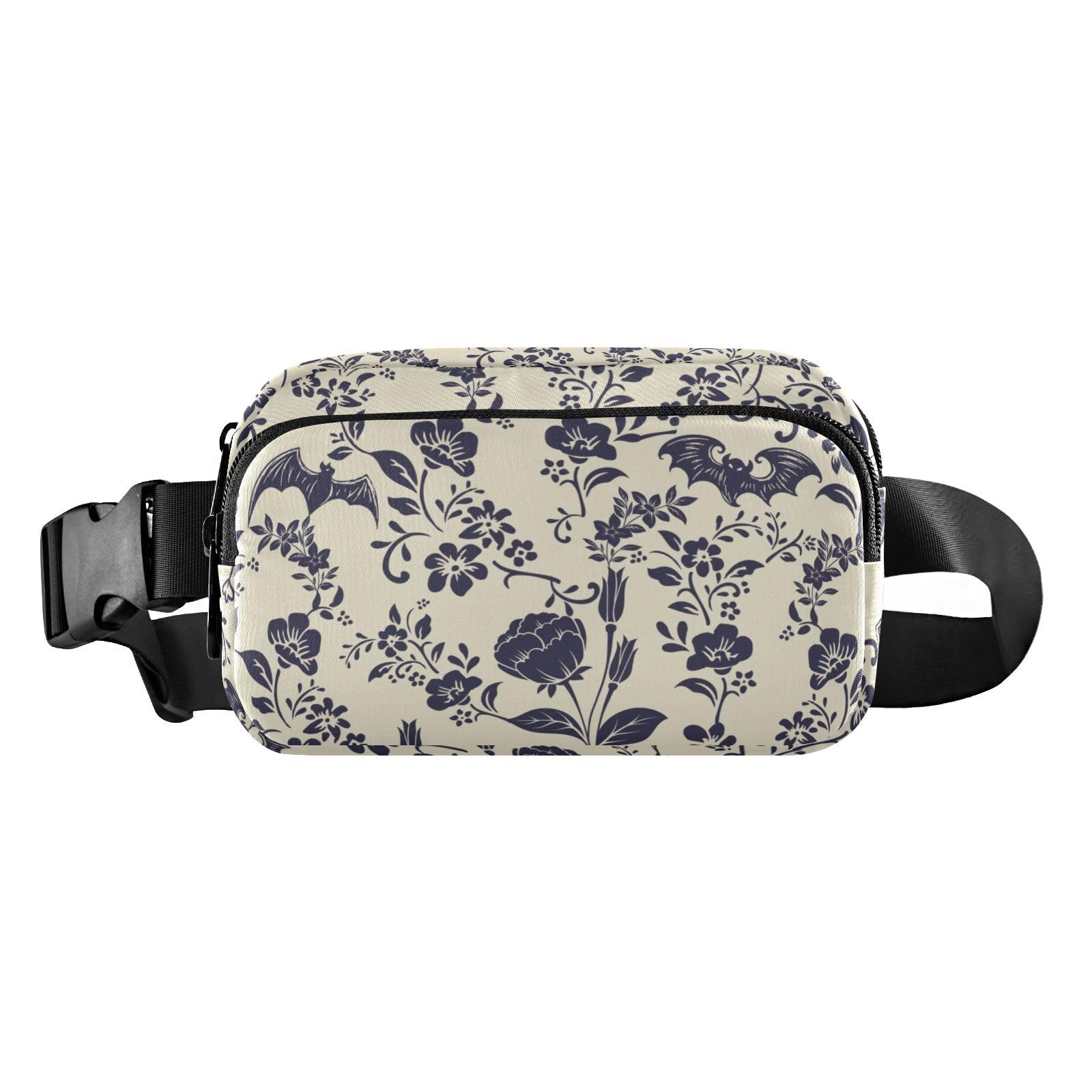 CBBYY Fanny Pack for Women Men,Crossbody Waist Bag Pack Adjustable Casual Waist Belt Bag for Travel Running Workout Cycling, Goth Bat, One Size, Goth Bat