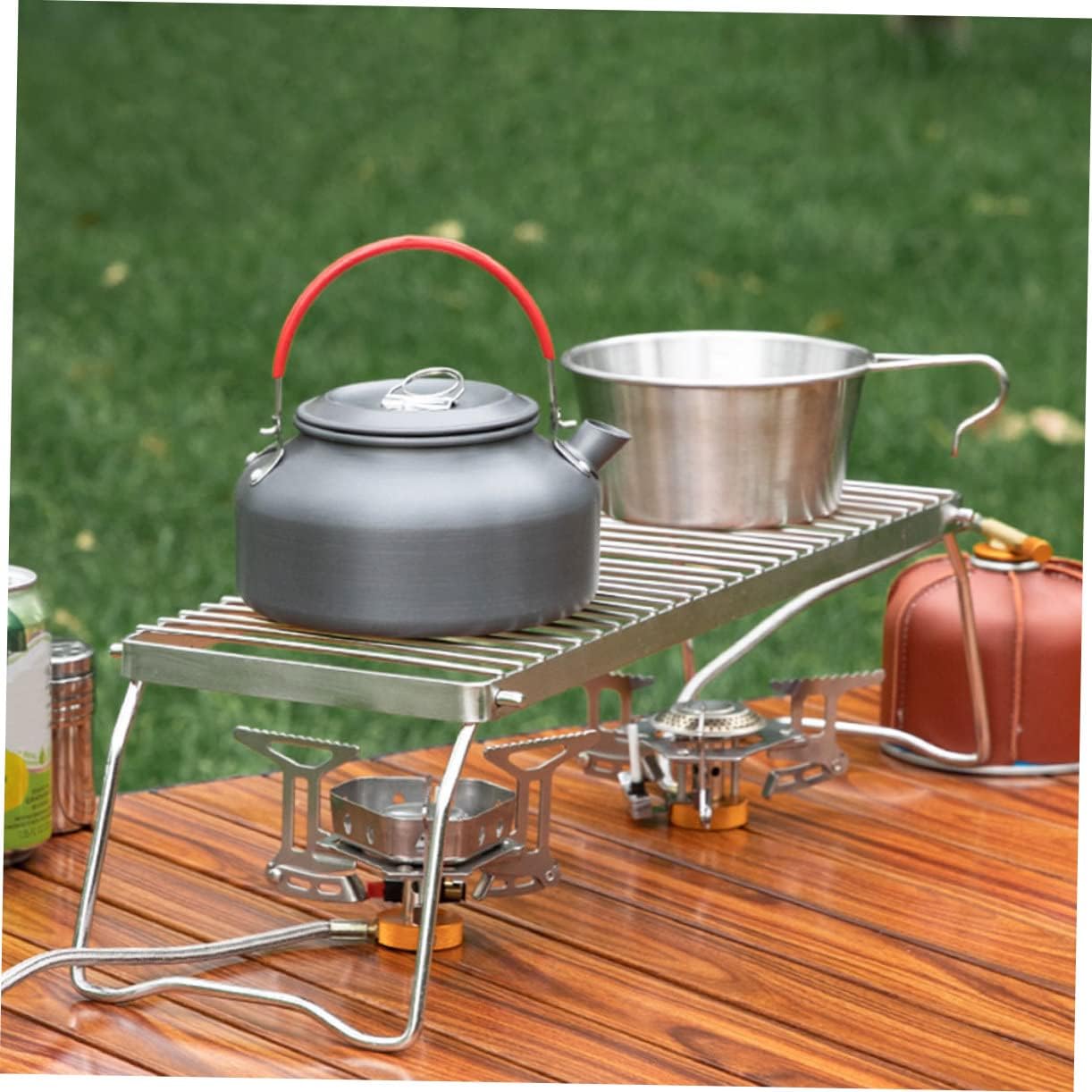Outdoor Portable Stainless Steel Bbq Grate Rack Compact Folding Grill for Camping Garden and Picnic Use Durable Design for Campfire Cooking and Barbecue Activities