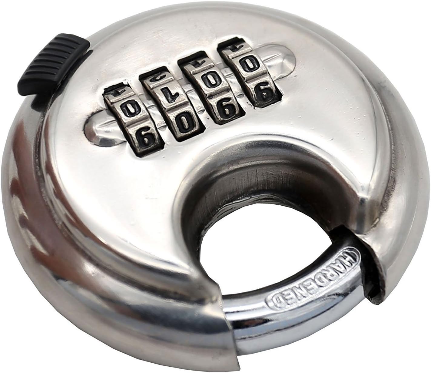 disc padlock, stainless steel lock, round disc discus lock, silver lock,