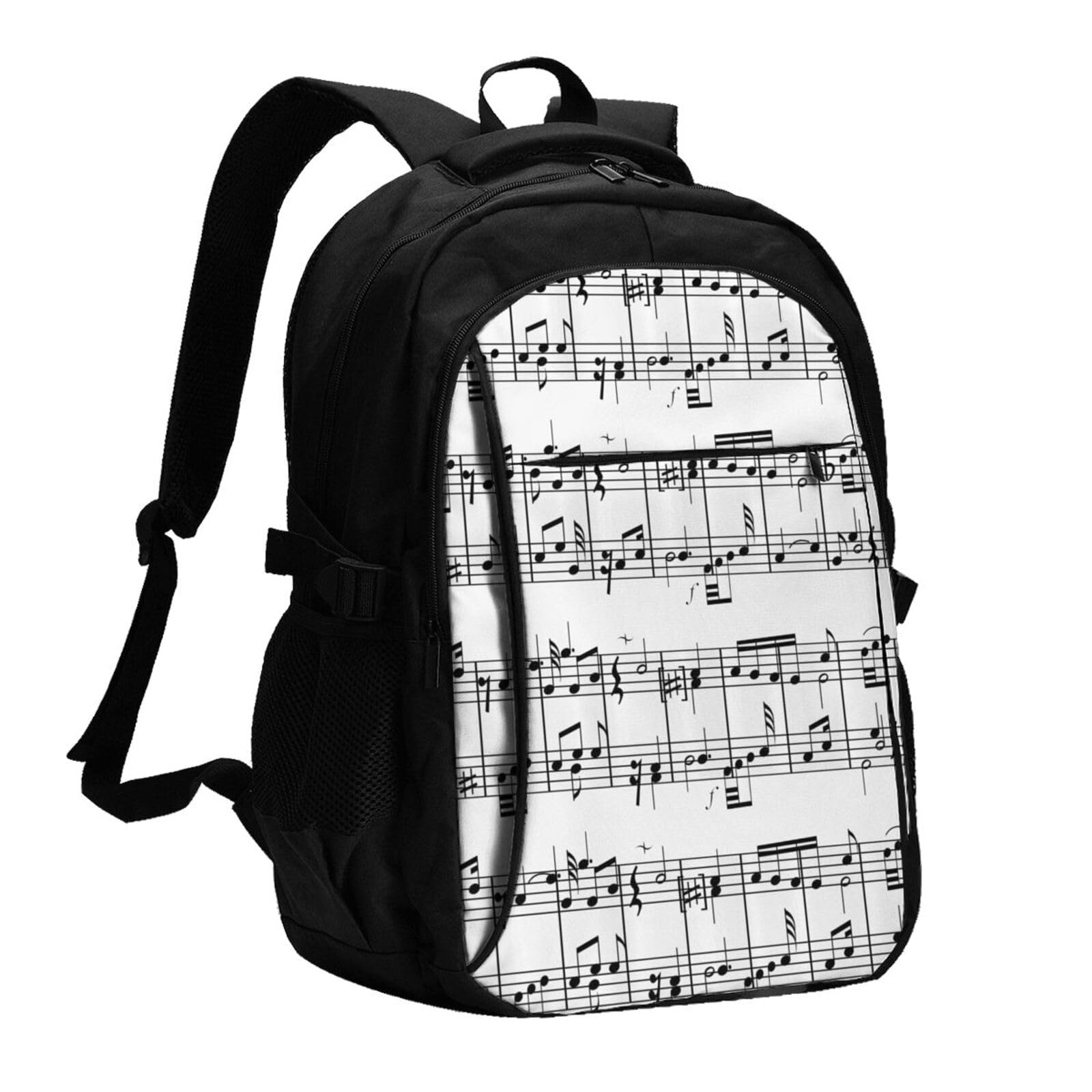 InOmak Musikalische Noten im Notenschlüssel, Reiserucksack, Freizeitrucksack, Schulrucksack, Laptop-Rucksack für Damen und Herren