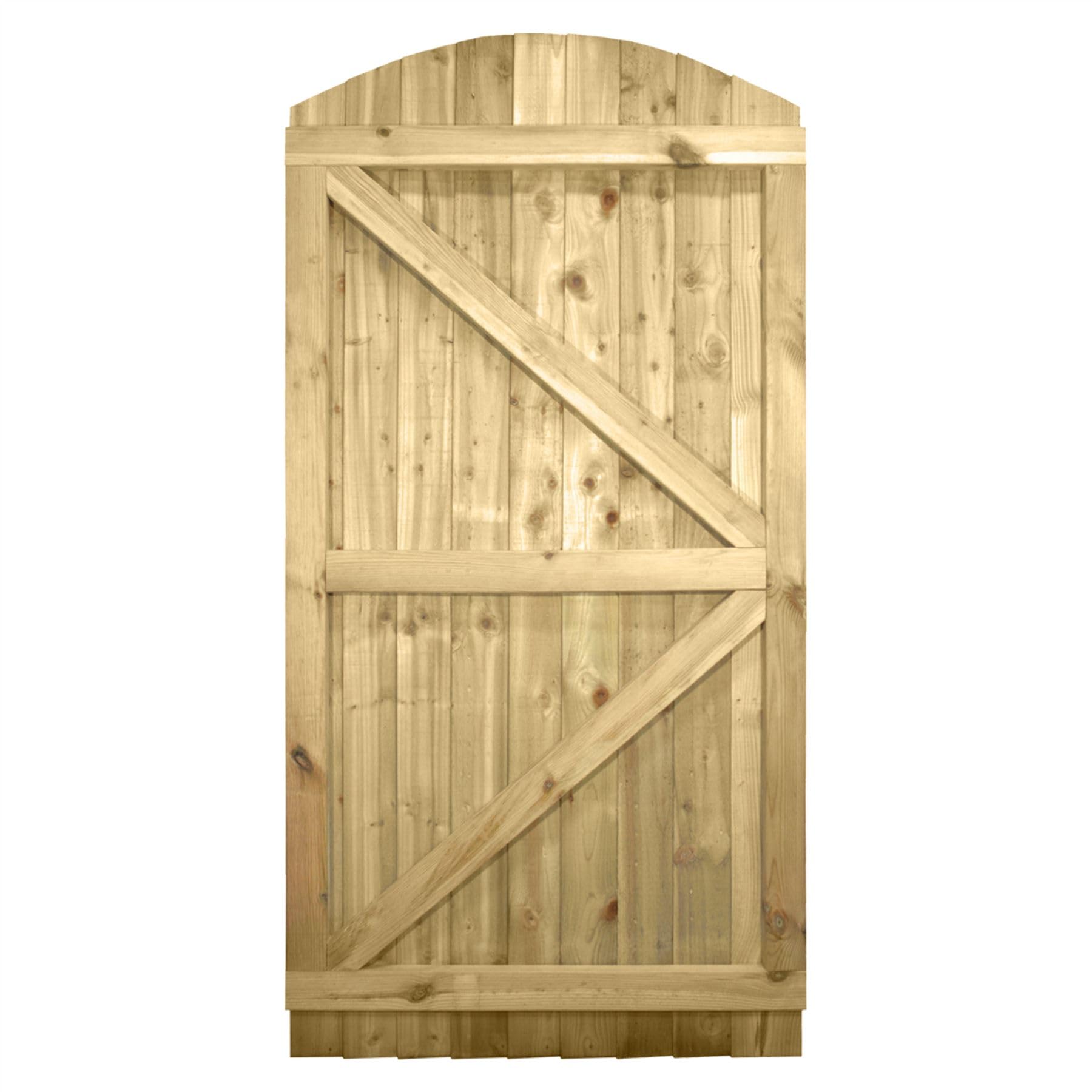 Bespoke Arch Top Wooden Garden Gate, 7ft x 3ft Feather Edge Fully Framed
