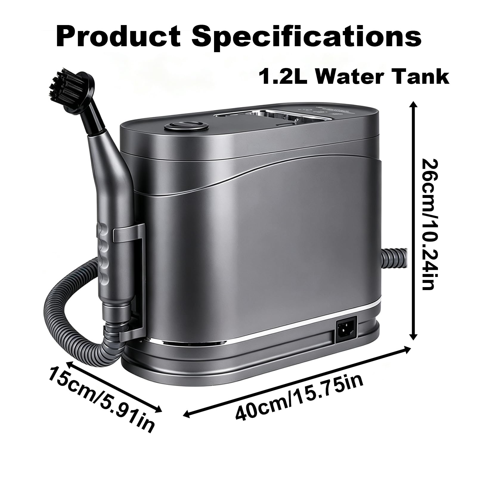Limpiador A Vapor con 2 Modos Regulables, DepóSito De Agua 1,2 L | Asa De Transporte Superior, Manguera De Doble Capa Reforzada