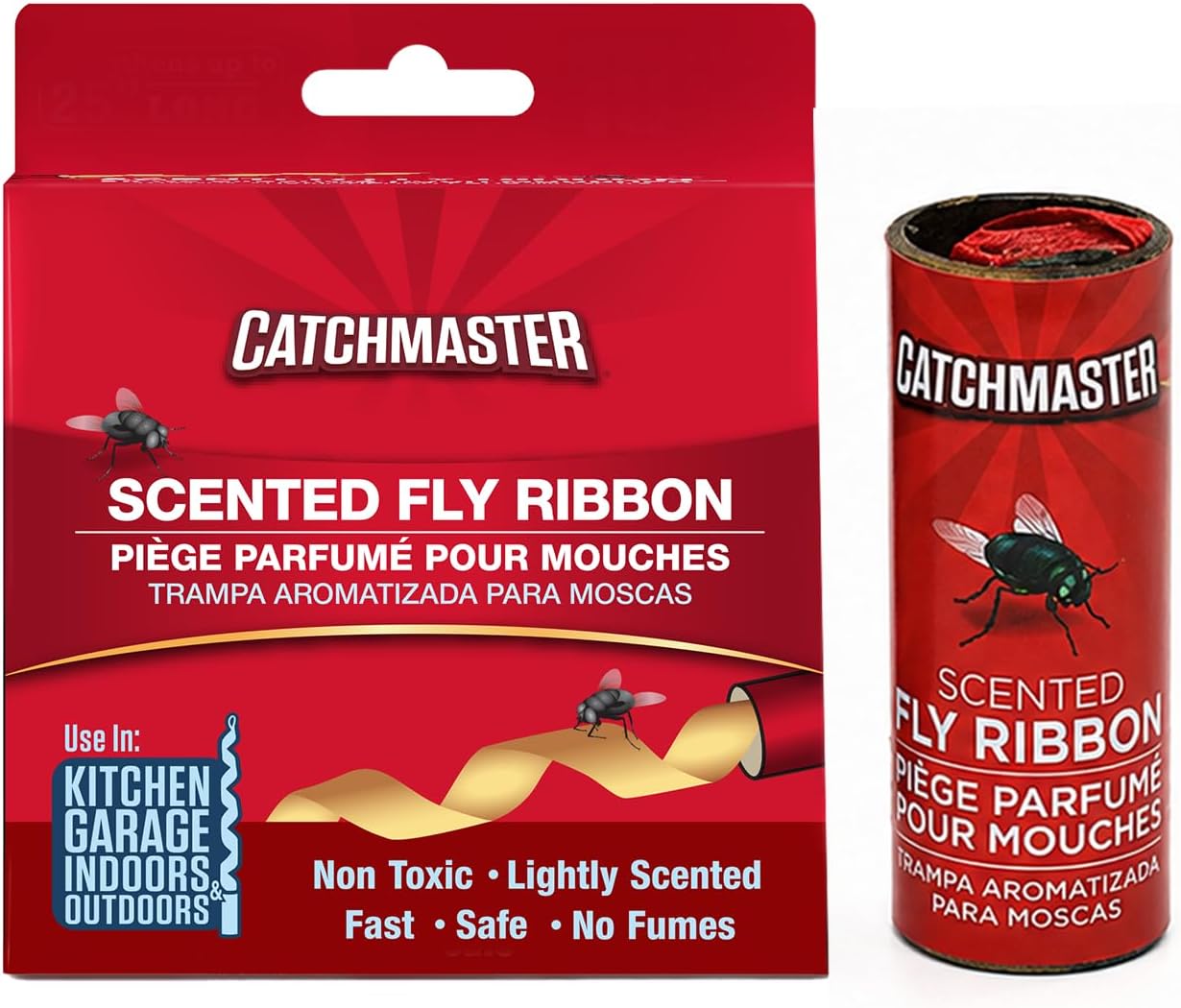 Catchmaster Fly Ribbon 20 Pack, Fly Strips Indoor Sticky Hanging Fly Tape