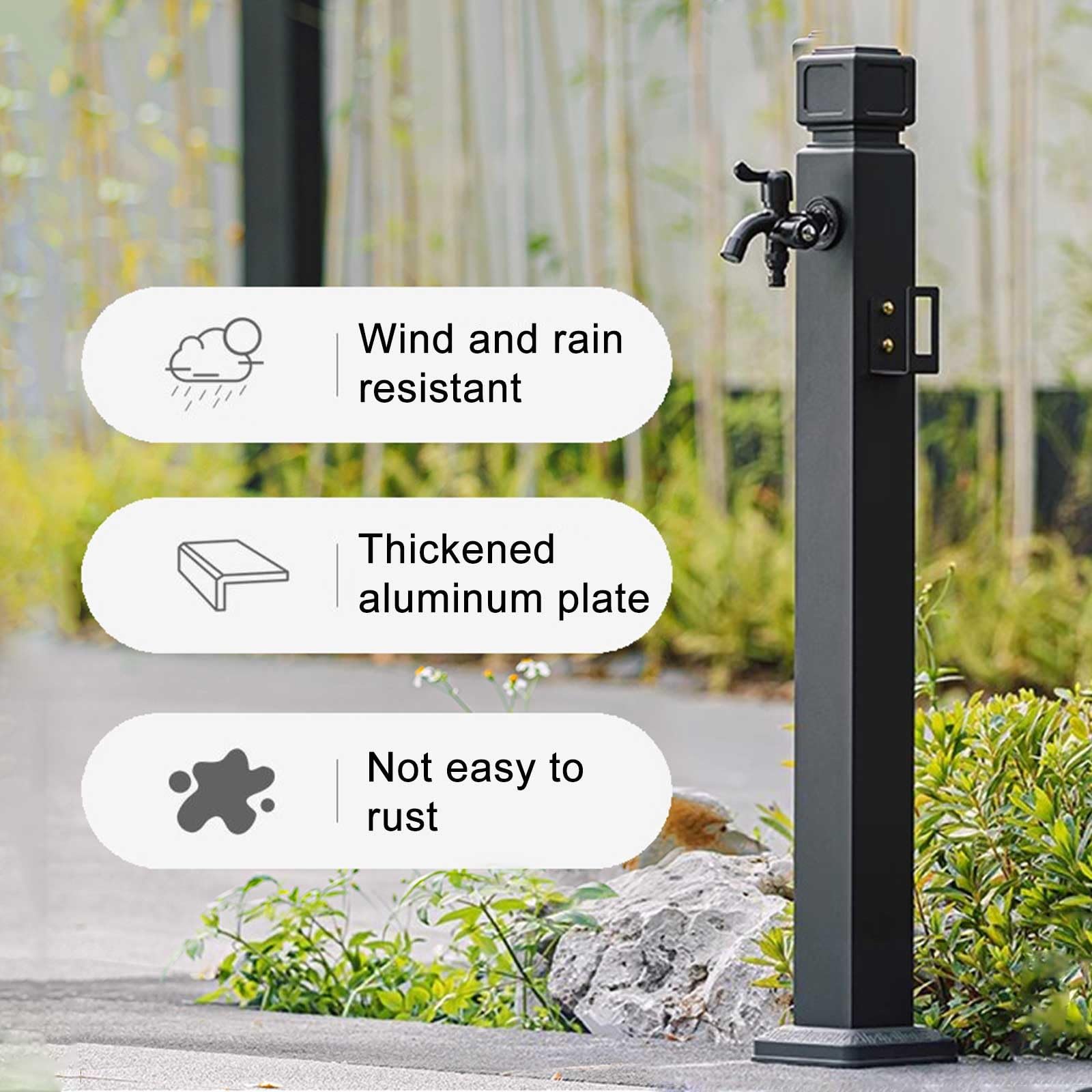 Colonna d'acqua da giardino, 61 cm, per irrigazione quadrata e fontana per pascoli agricoli, irrigazione efficiente per giardini e cortili