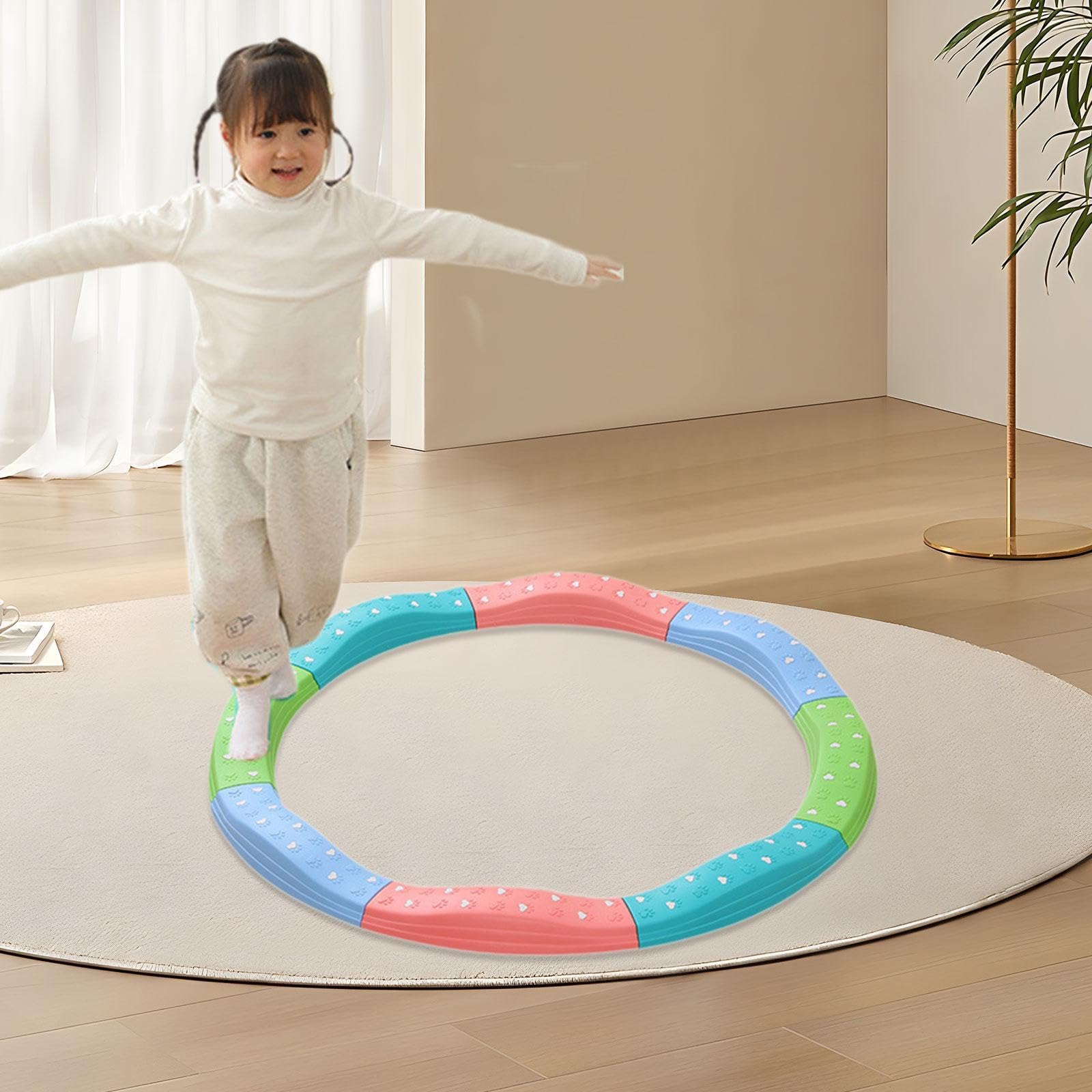 Qianly di Equilibrio per Bambini, Blocchi di Equilibrio per Interni Ed Esterni, Gioco Educativo con Percorso a Ostacoli, 8 Pezzi Colorati