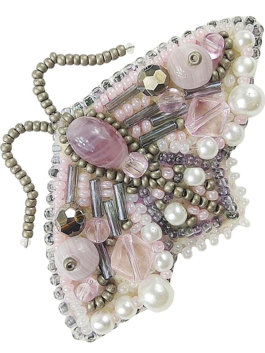 Crystal Art Beadwork kit for Creating Brooch BP-218C Lilac Butterfly