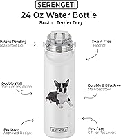 Vista 2 de SERENGETI - Botella de agua de acero inoxidable de 24 onzas con tapa a prueba de derrames, doble pared aislada al vacío, impresión 3D realista de tu