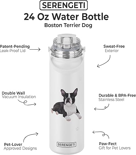 Miniatura 2 de SERENGETI - Botella de agua de acero inoxidable de 24 onzas con tapa a prueba de derrames, doble pared aislada al vacío, impresión 3D realista de tu