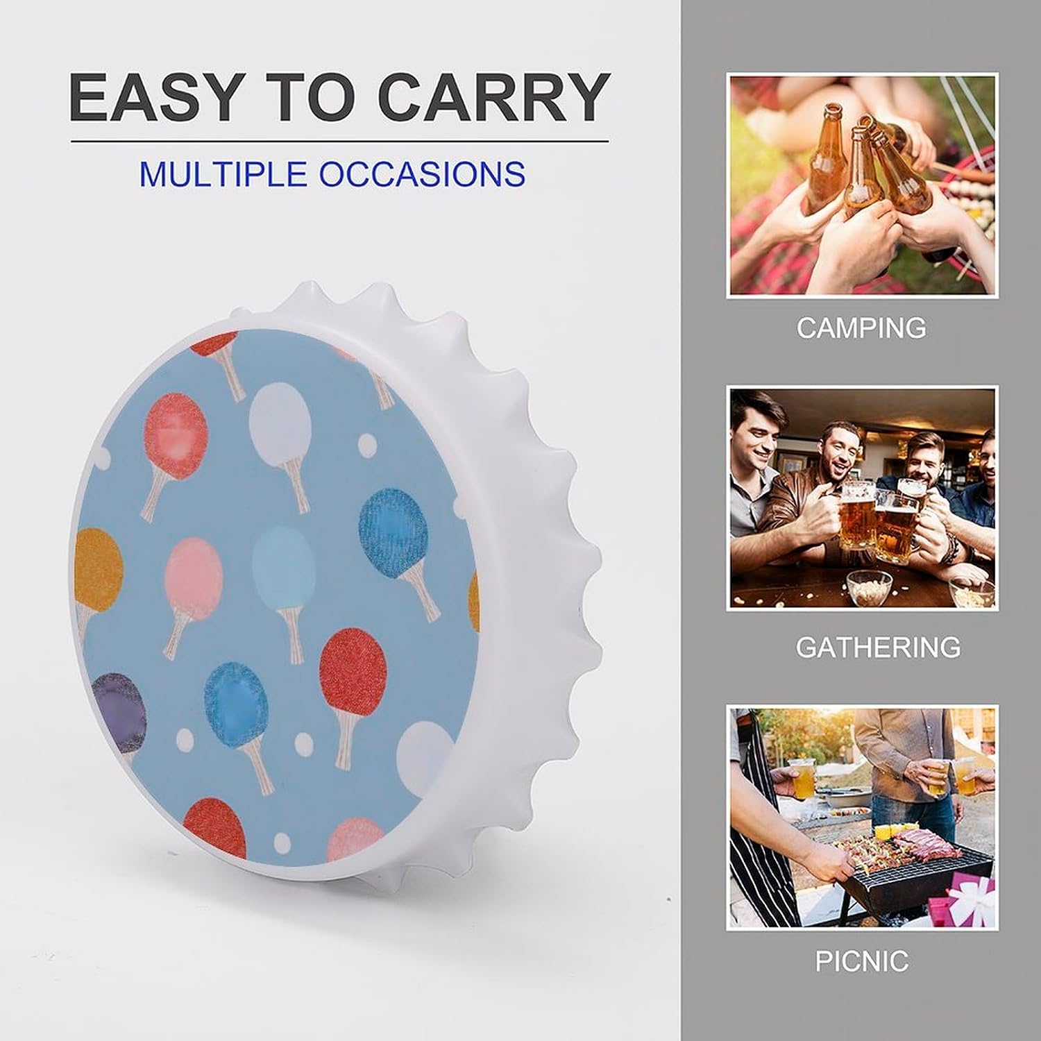 Ping Pong Paddle Portable Fridge Magnets Refrigerator Bottle Opener Beer Cute Kitchen Decor image 5