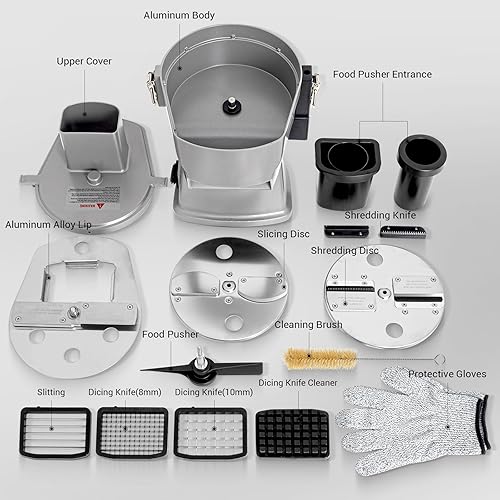 Miniatura 7 de Picador comercial de verduras de 200 W, procesador eléctrico de alimentos para cortar en trozos y triturar, cortador de verduras profesional para