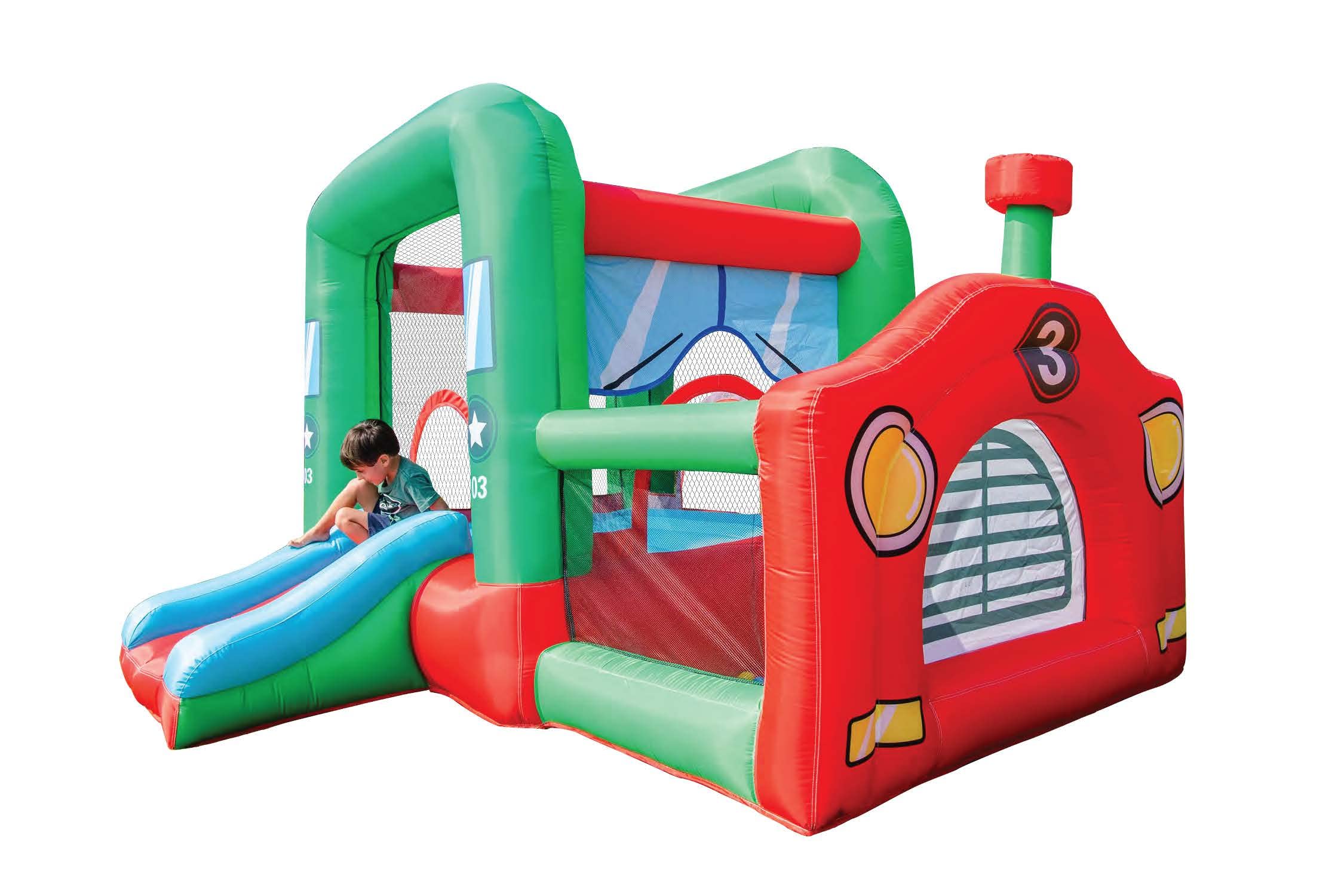 CocoNut Castles Big Rig Truck Bouncy Castle, Inflatable Bounce House For Kids That Looks Like a Freighter Truck, 120 volt AC Blower Included, Great For Backyard Playdates and Birthday Parties, Ages 5+