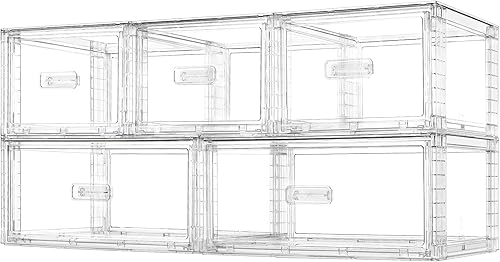 Vtopmart Juego de 5 organizadores de cajones apilables grandes y medianos, 108 cuartos de galón de fácil montaje, armario de almacenamiento de