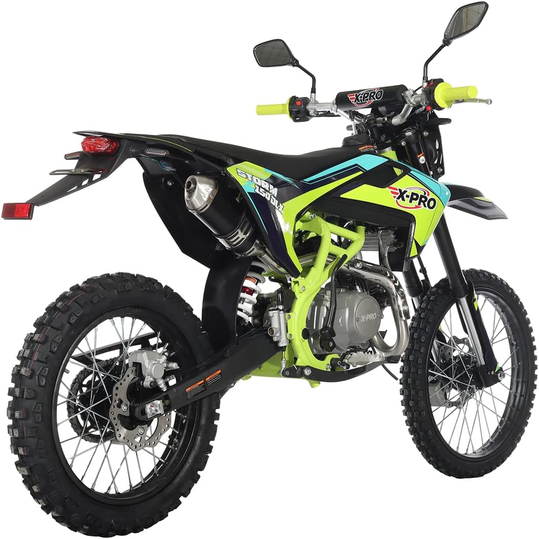 X-PRO 150 Dirt Bike Storm DLX 150 4-Speed Manual Transmission with All Lights, Electric/Kick Start, Big 19"/16" Tires! | Manual Transmission, All Lights, Electric/Kick Start, Tires