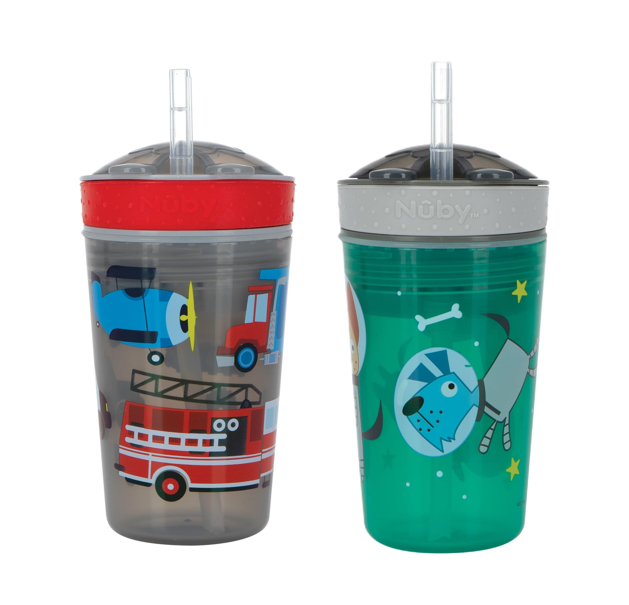 Nuby Snack N' Sip 2 en 1 - Taza para aperitivos y bebidas (verde)