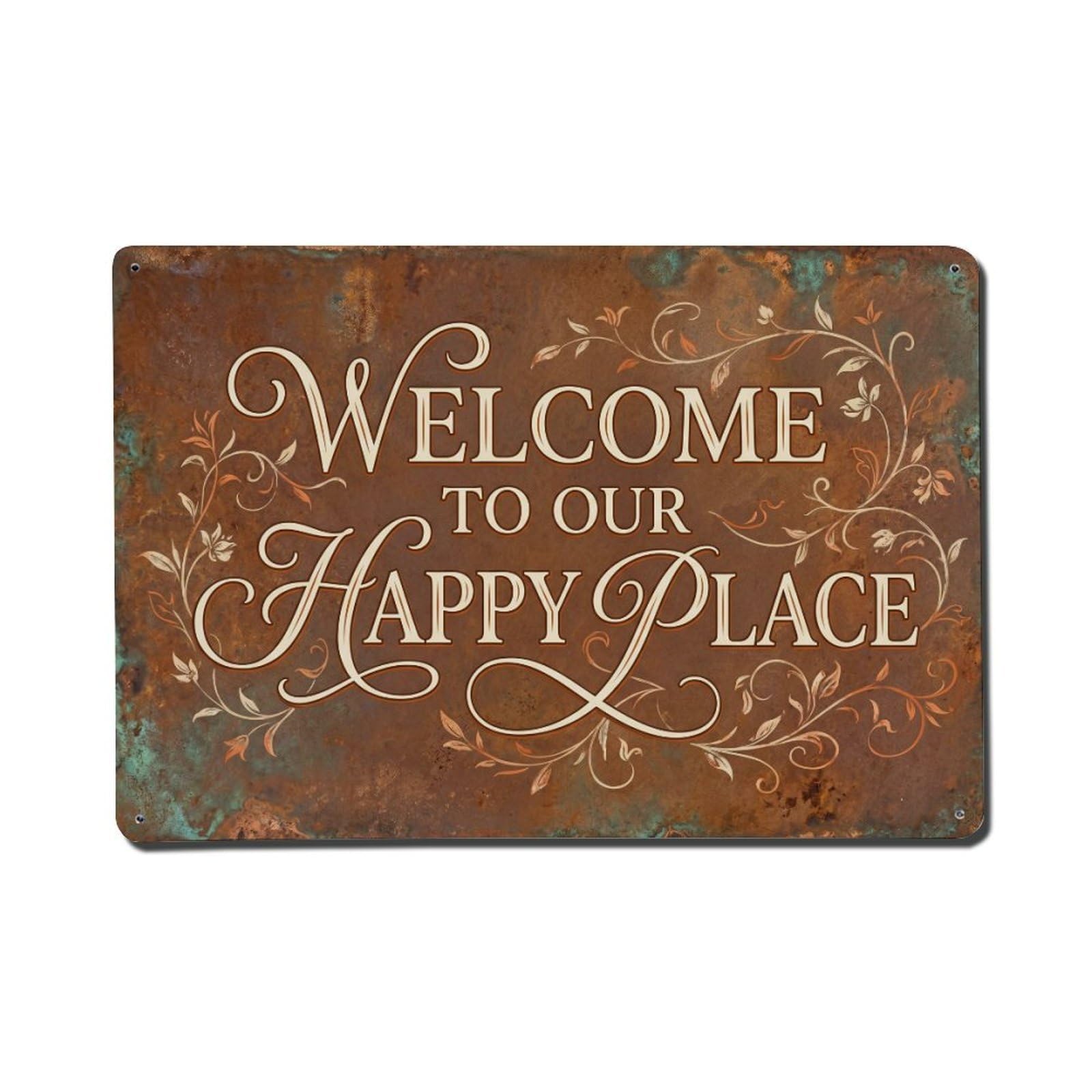 Welcome Vintage Porch Typography Vintage Metal Tin Sign Plaque Wall Decor for Cafe, Club, Garden Metal Poster 8x12Inch