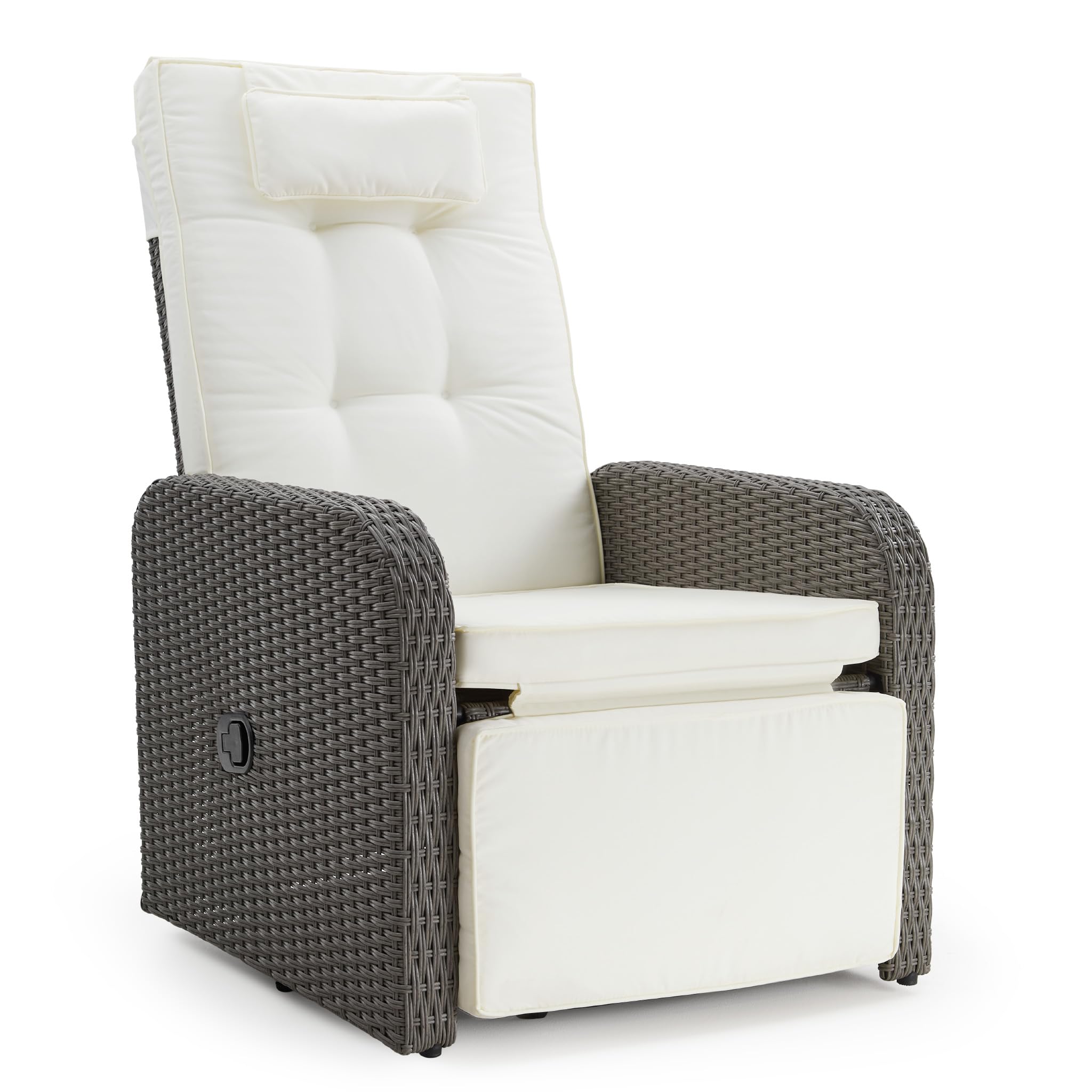 Chaise longue de jardin rotin soulageant le dos avec assise pivotante