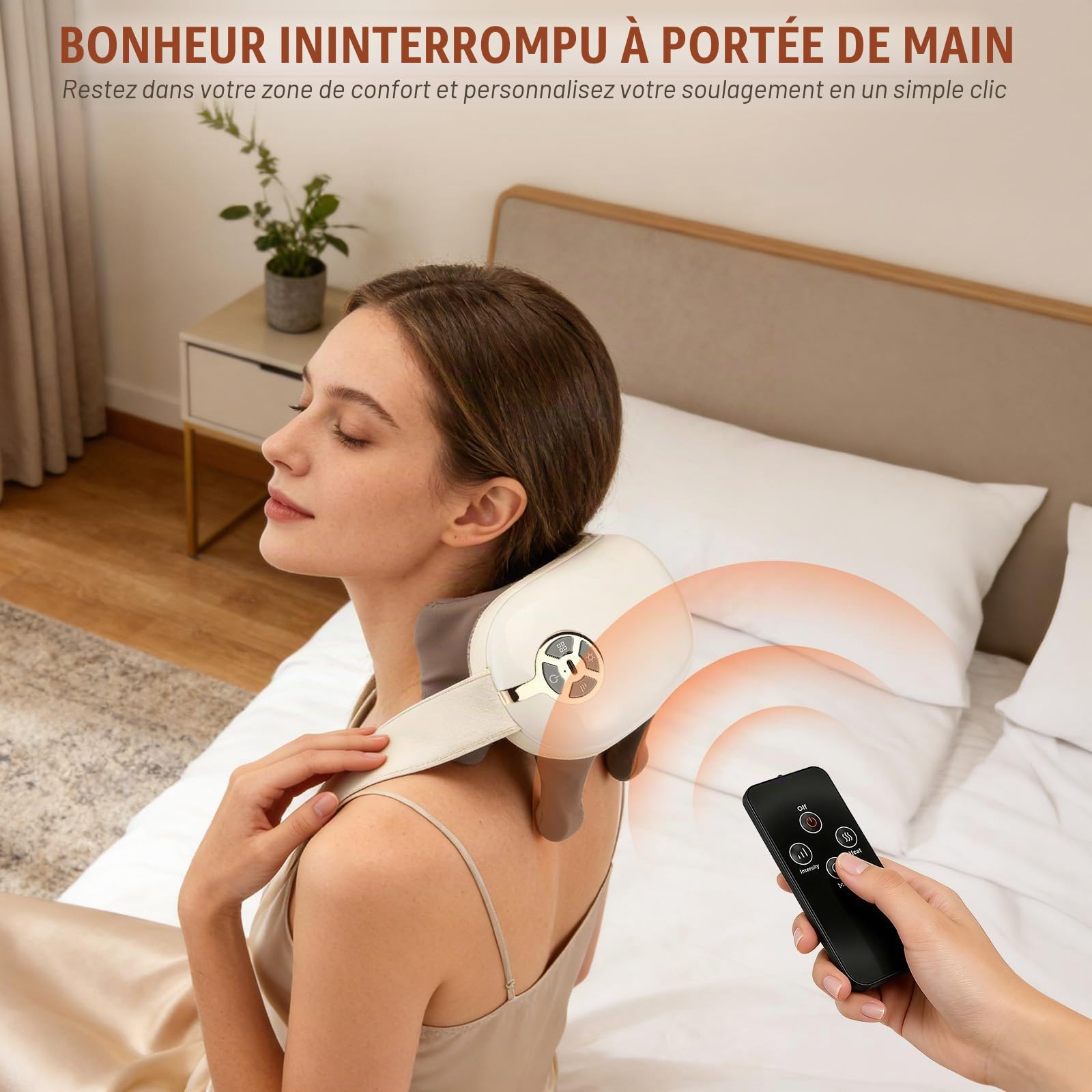 Appareil de Massage pour Cou et Épaules avec Fonction Relaxante, Massageur 6D avec 4 Niveaux & 5 Modes, Massage en Profondeur pour Dos Cou Épaules, Technologie Manuelle pour Femmes Hommes