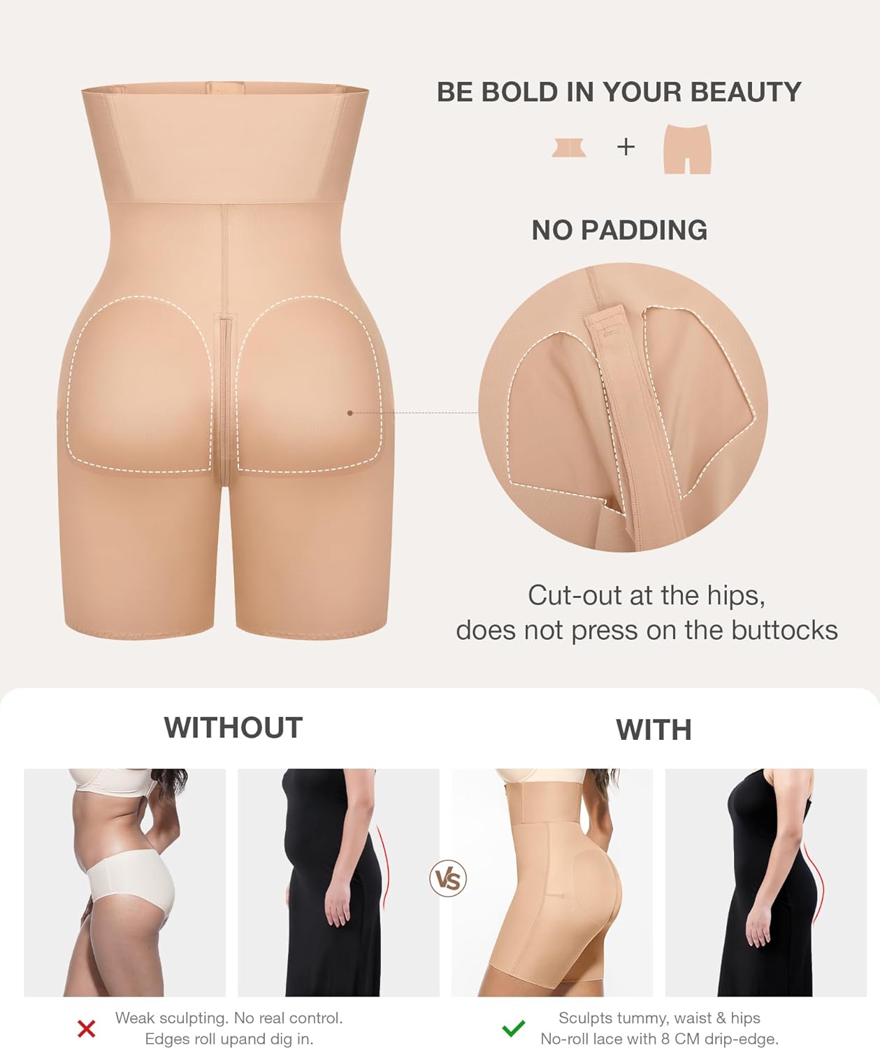 Lover-Beauty Tummy Control Shapewear for Women Butt and Hip Enhancer Shapewear with Zipper Crotch Slimmer Womens Faja Shorts - Image 4