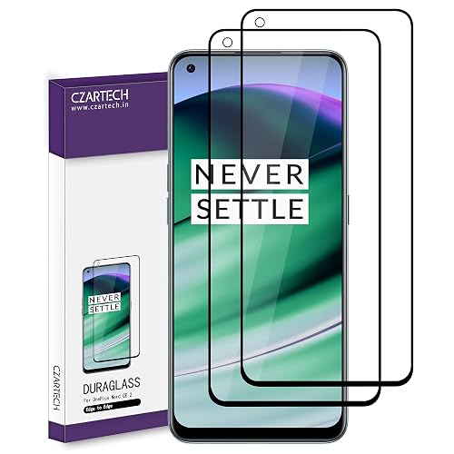 Czartech [2-Pack Tempered Glass for Oneplus Nord CE 2 5G Screen Protector Edge to Edge Coverage with Easy Cleaning Kit (Transparent)