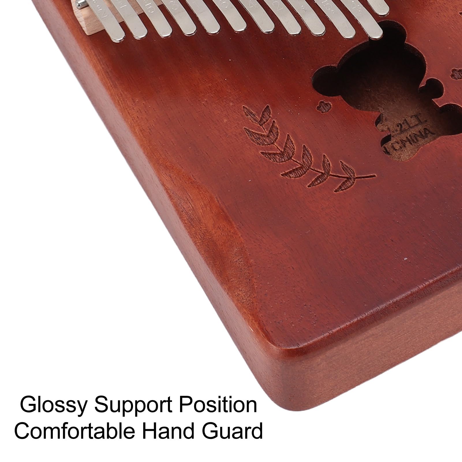 Naroote Piano de Pulgar de 21 Teclas, Diseño Esculpido Cómodo Martillo de Afinación Kalimba de Madera Construcción Estable para Tocar y Entretenerse Todos los Días (café degradado)
