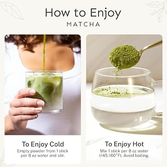 Yu Tea Organic Decaf Matcha Powder Ceremonial Grade, 30 Instant Packets | Rich in Antioxidants & L-Theanine, Low Caffeine | Unsweetened Grade A Japanese Green Tea Powder | Single Serve Sticks