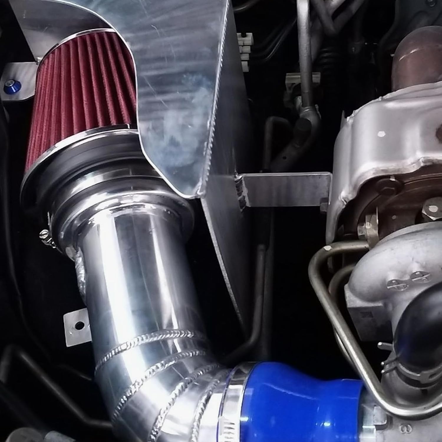 4" Cold Air Intake Kit & Filter Heat Shield for Chevy for GMC 1999-2006 for Silverado for Sierra for Tahoe for Avalanche for Suburban for Yukon for Sierra 1500 2500 V8 4.8L 5.3L 6.0L Red