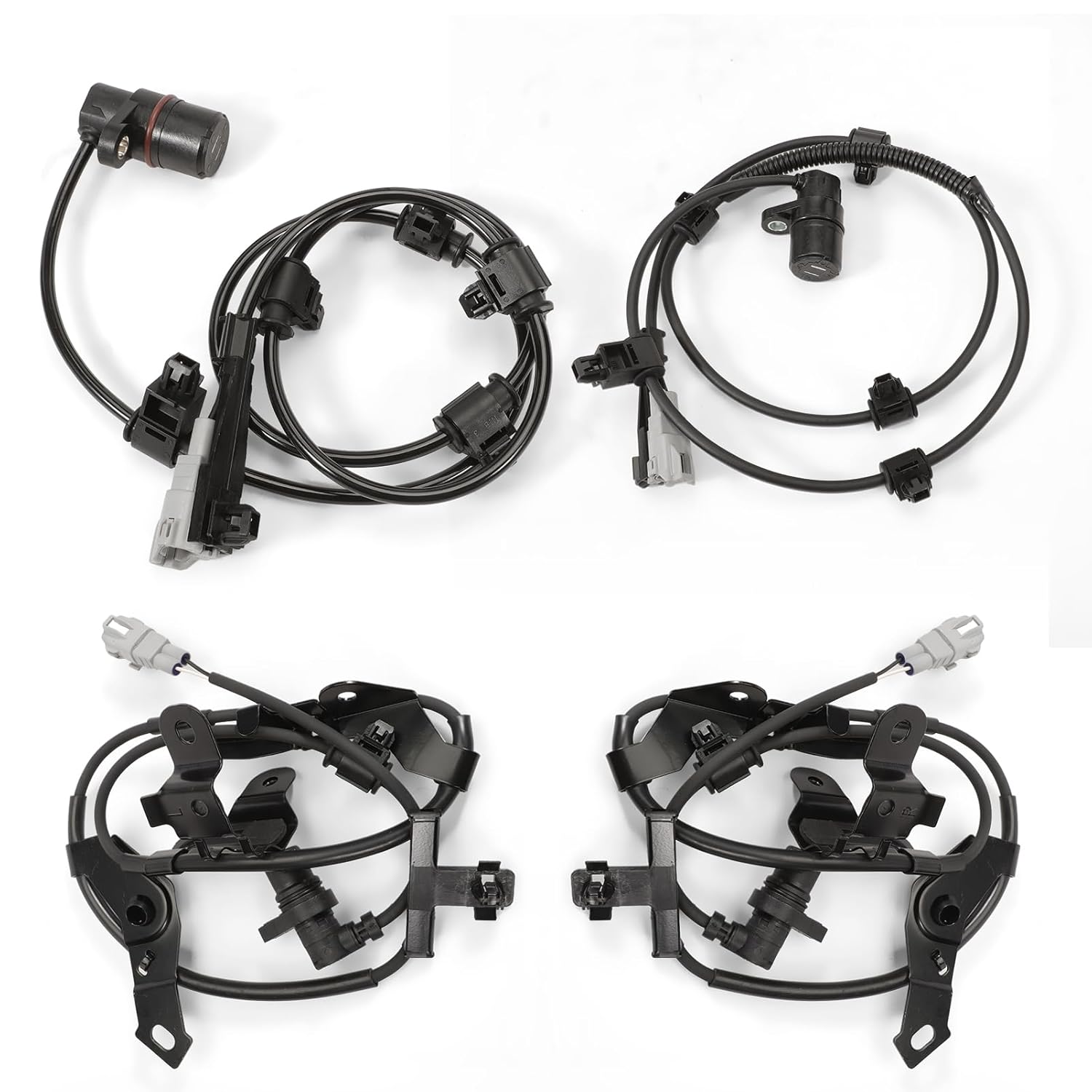 4Pcs ABS Wheel Speed Sensors Set Fit for 1996-2002 4Runner Front Rear Left Driver and Right Passenger Side Wheel Speed Sensor Wire Wiring Harness Replaces 89542-35050 89543-35050 89545-35030