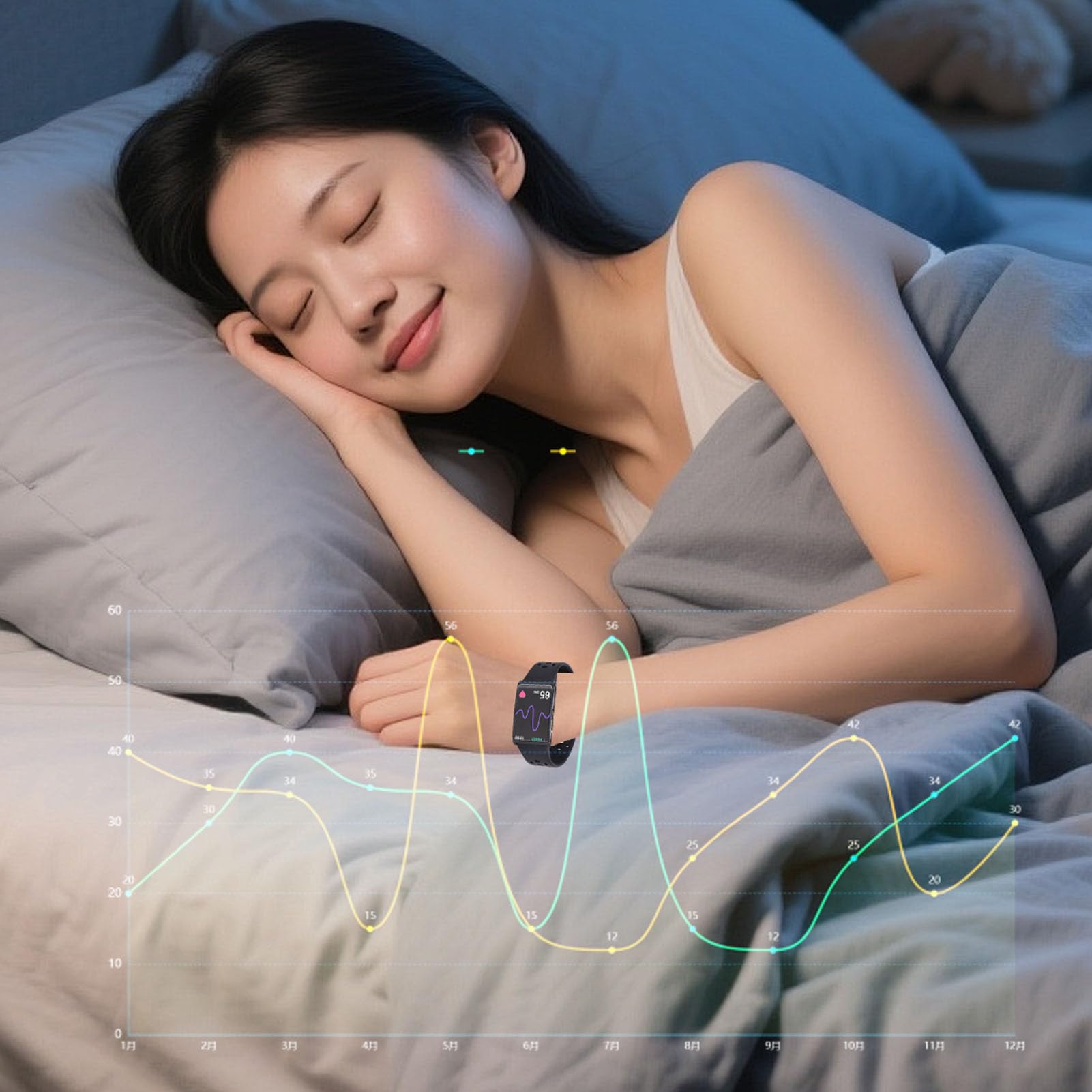 Naroote Fitness Tracker Intelligente, Fascia di attività Senza Schermo con Durata della Batteria di 45-50 Giorni, Monitor del Sonno con Monitoraggio a 4 Fasi, per, Impermeabile per