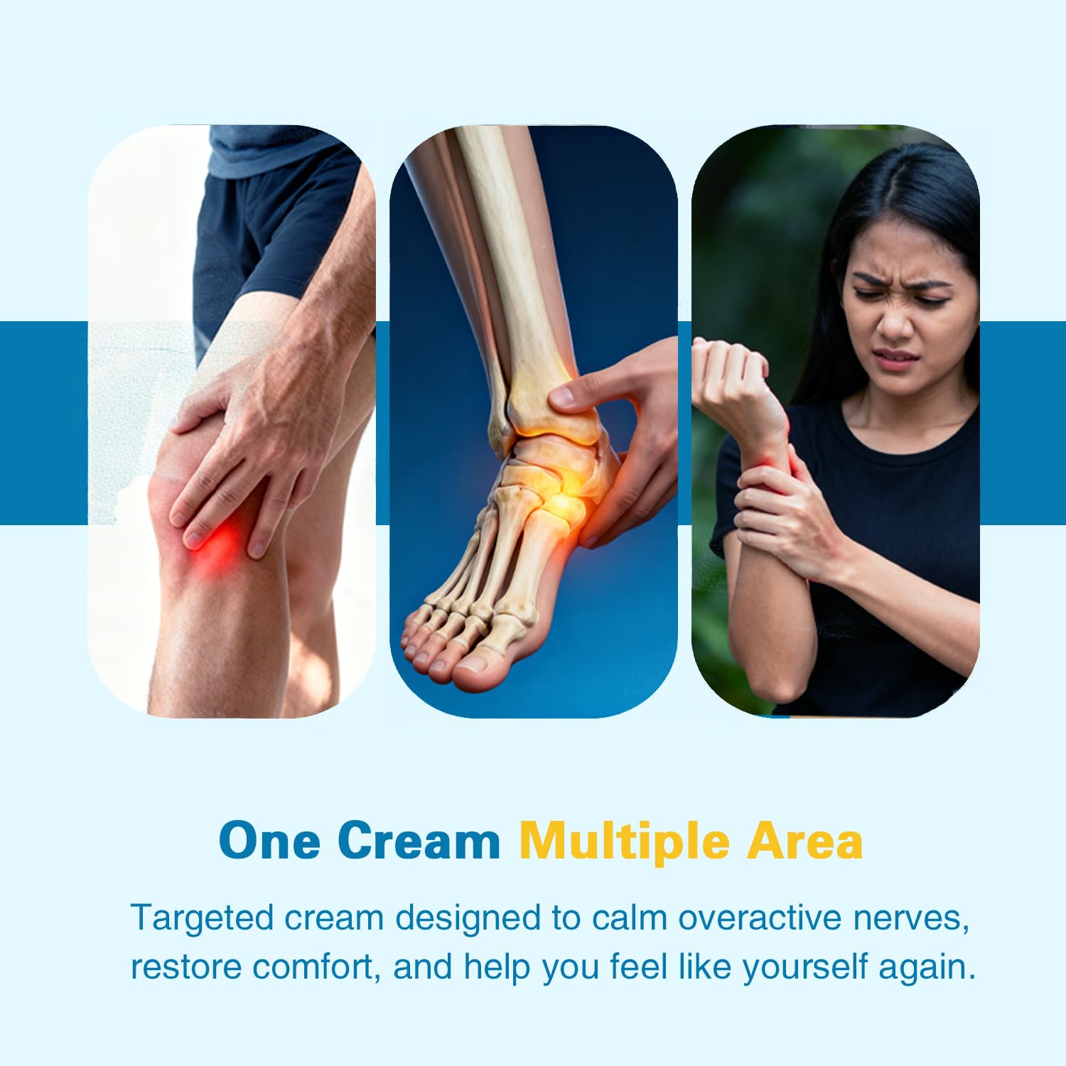 Capsaicin Neuropathy Relief Cream with Arnica, Menthol, MSM & Glucosamine, Soothing Cream for Feet, Hands, Legs, Joints, Waist & Muscles, 100g,2pack
