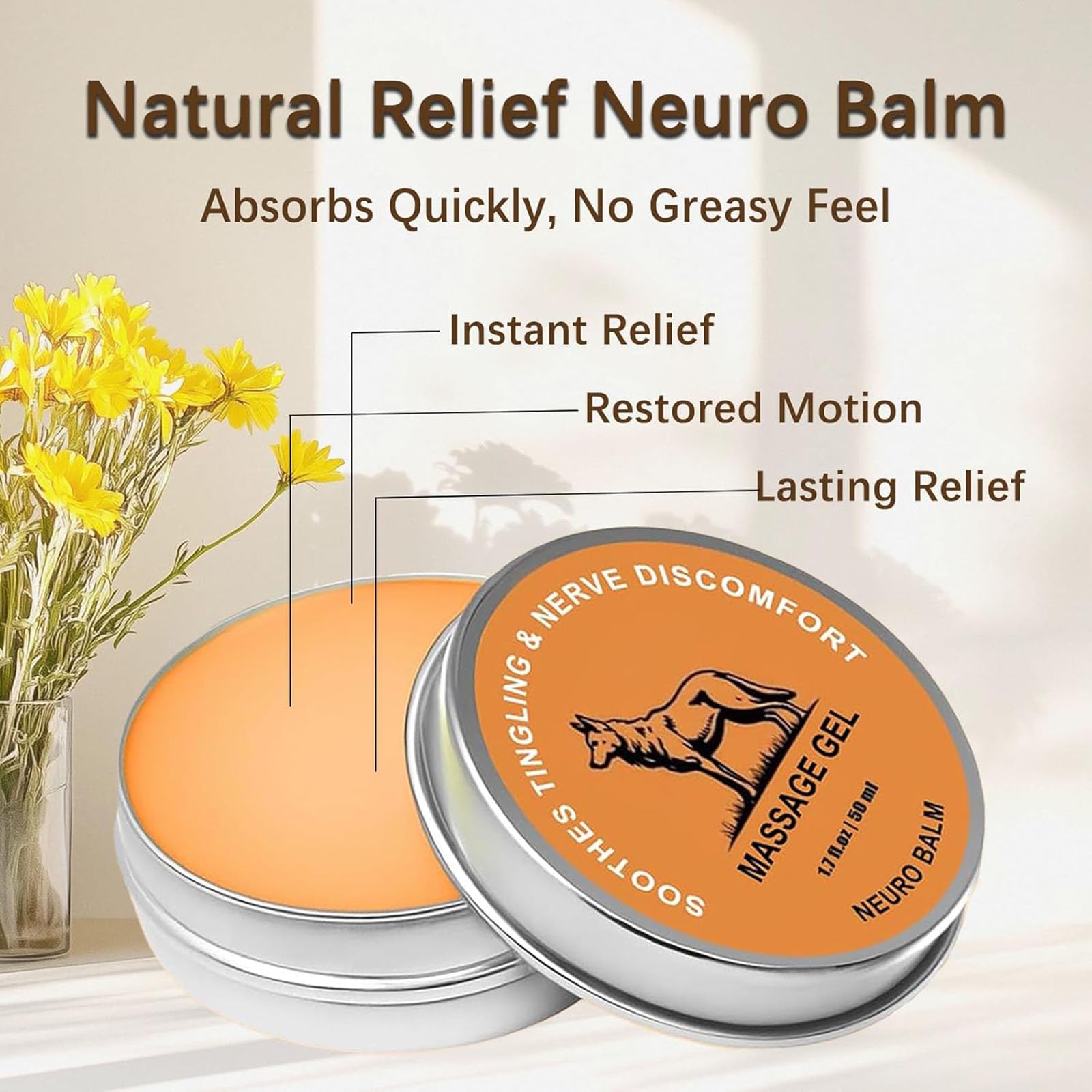 Therawolf Neurobalsam, lindert Nervenbeschwerden in verschiedenen Bereichen, kühlende, beruhigende Salbe für den Körper, beruhigende Creme zur Gelenkpflege, natürliche Linderung (1pcs)