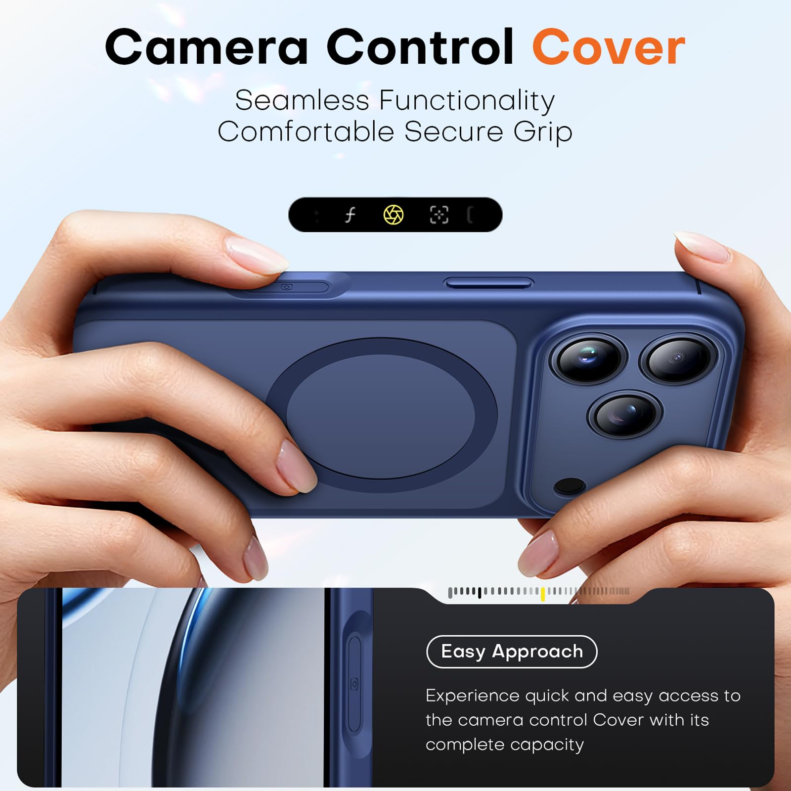 TAURI Magnetica Cover per iPhone 17 Pro Max con Protezione Totale dell'Obiettivo, [Compatibile con MagSafe] Protezione dei Pulsanti della Fotocamera, Protezione Militare Antishock Sottile - Blu