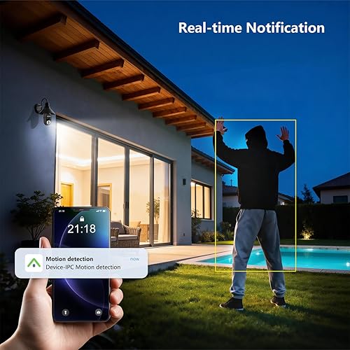 Miniatura 6 de Cámara de seguridad con bombilla de 2.4 GHz con tarjeta SD, cámaras inalámbricas WiFi 2K para exteriores para el hogar y el exterior, cámara