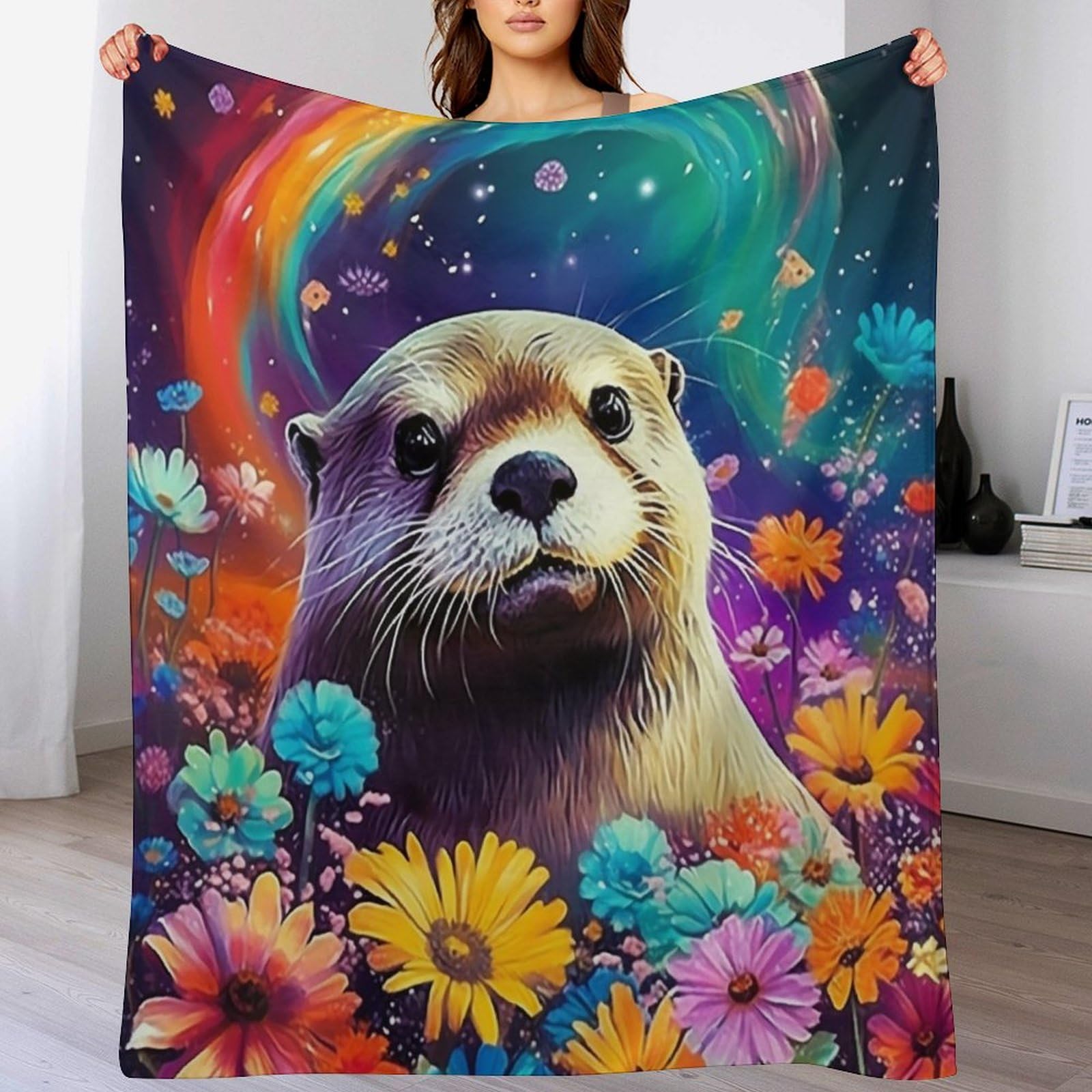 Couverture loutre polaire en flannel douce pour lit et canape 130x180cm