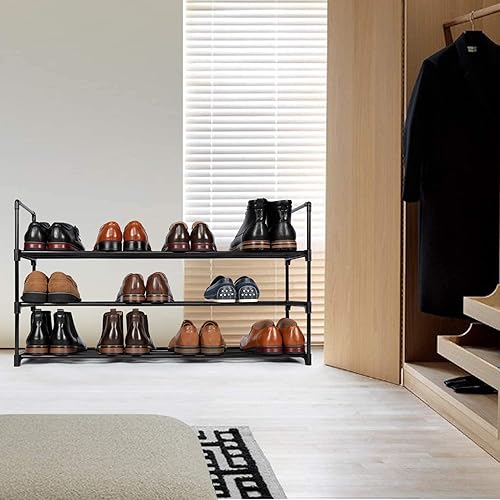 Miniatura 4 de Zapatero de metal de 6 niveles, torre apilable para zapatos, organizador de almacenamiento de zapatos, gabinete de metal, estante multifuncional