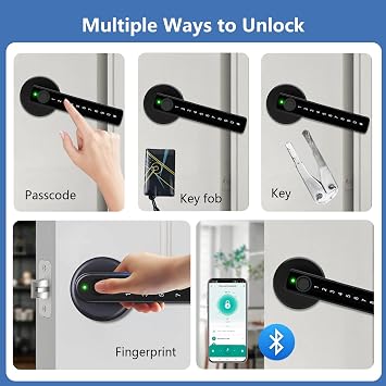 LATCHON Smart Door Lock with Fingerprint, Keyless Entry Lever