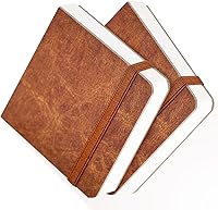 Funto Watercolor Journal 2-Pack - 3.9x3.9 Inch 44 Pages 300GSM Cold-Pressed 100% Cotton Paper, Pearlescent PU Leather Cover, Portable Art Sketchbook