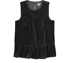 J.Crew Factory Women's Peplum Velvet Tank